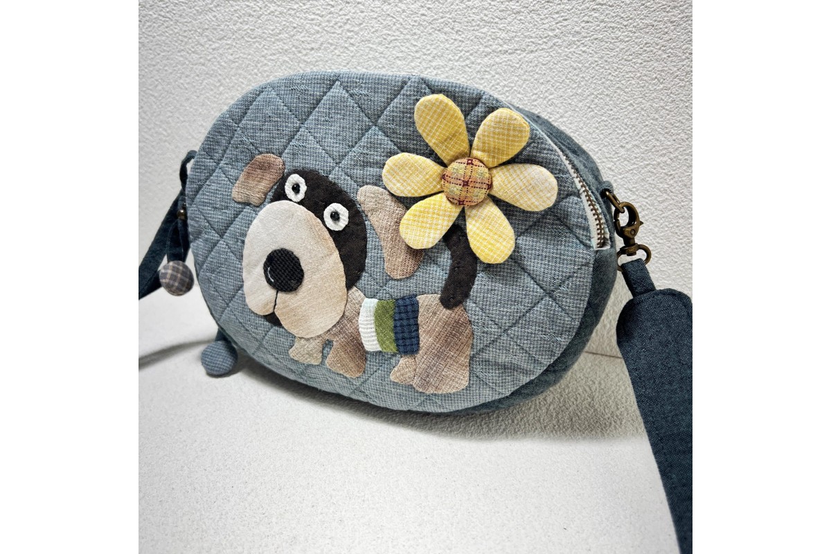 Cute Dog Patchwork Unique Crossbody Bag