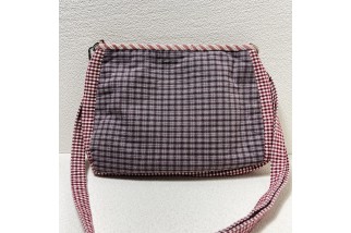 Red Check Applique Crossbody Bag