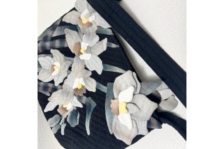 Blue Japanese Elegant Floral Crossbody Bag