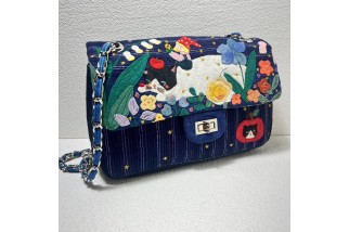 Cat and man pattern crossbody bag