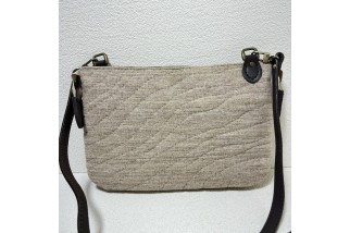 Double zippered wallet with house applique