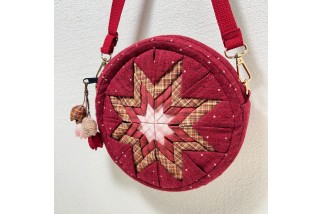 Burgundy Round Star Crossbody Bag
