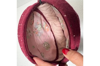 Burgundy Round Star Crossbody Bag