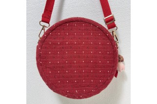 Burgundy Round Star Crossbody Bag