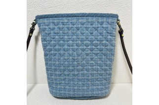 Blue Vintage Geometric Patchwork Crossbody Bag
