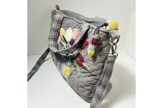 Floral patchwork shoulder bag