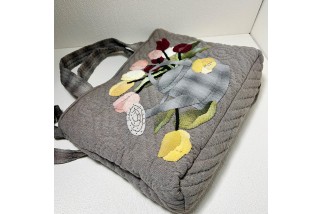 Floral patchwork shoulder bag
