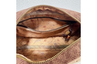 Patchwork wallet with cottage and church appliques