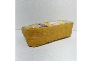 Earth-tone geometric crossbody bag