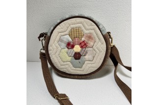 Japanese Circle Quilted Patch Crossbody Bag