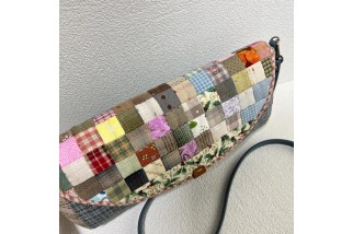 Patchwork crossbody bag with adjustable strap