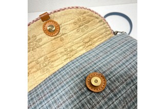 Patchwork crossbody bag with adjustable strap