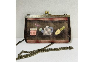 Crossbody bag with house and tree decals