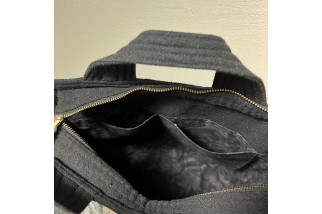 Black Quilted Sunflower Tote